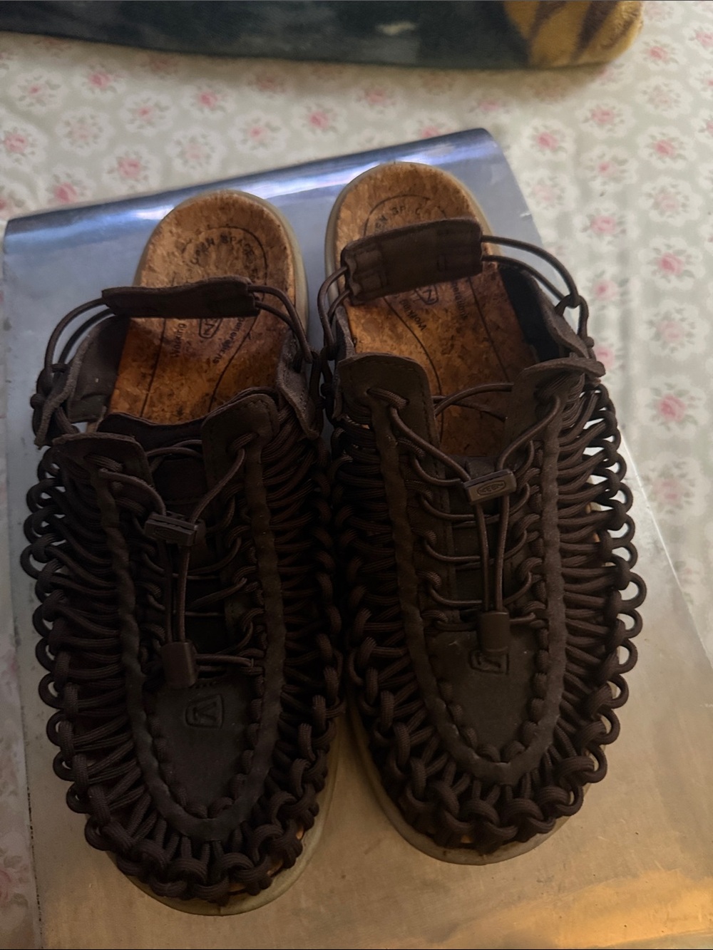 Keen unisex  Brown Woven Outdoor Slip-On Shoes